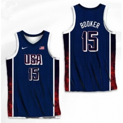 Men USA Active Player Custom Navy Blue 2024 Olympics Stitched Basketball Jersey