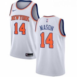 Womens Nike New York Knicks 14 Anthony Mason Authentic White NBA Jersey Association Edition