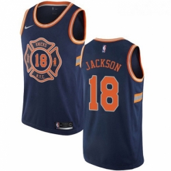 Womens Nike New York Knicks 18 Phil Jackson Swingman Navy Blue NBA Jersey City Edition