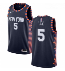 Womens Nike New York Knicks 5 Courtney Lee Swingman Navy Blue NBA Jersey 2018 19 City Edition