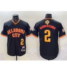 Men Oklahoma City Thunder 2 Shai Gilgeous Alexander Black 2025 Finals Vapor Stitched Baseball Jersey