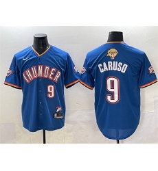 Men Oklahoma City Thunder 9 Alex Caruso Blue 2025 Finals Vapor Stitched Baseball Jersey