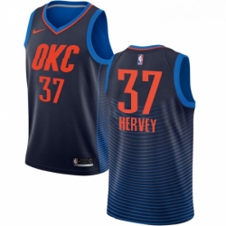 Womens Nike Oklahoma City Thunder 37 Kevin Hervey Swingman Navy Blue NBA Jersey Statement Edition 