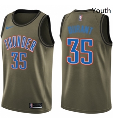 Youth Nike Oklahoma City Thunder 35 Kevin Durant Swingman Green Salute to Service NBA Jersey Youth Nike Oklahoma City Thunder 35 Kevin Durant Swingman Green Salute to Service NBA Jersey