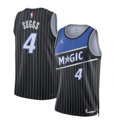Men Orlando Magic 4 Jalen Suggs Black 2025 Statement Edition Stitched Basketball Jersey Men Orlando Magic 4 Jalen Suggs Black 2025 Statement Edition Stitched Basketball Jersey