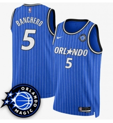 Men Orlando Magic 5 Paolo Banchero Royal 2025 New Generation of Magic Stitched Basketball Jersey