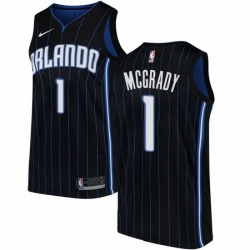 Mens Nike Orlando Magic 1 Tracy Mcgrady Swingman Black Alternate NBA Jersey Statement Edition
