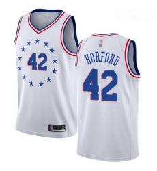 76ers #42 Al Horford White Basketball Swingman Earned Edition Jersey 76ers #42 Al Horford White Basketball Swingman Earned Edition Jersey