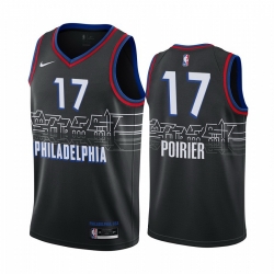 Men Nike Philadelphia 76ers 17 Vincent Poirier Black NBA Swingman 2020 21 City Edition Jersey