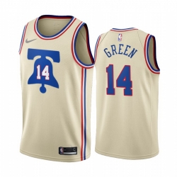 Men Philadelphia 76ers 14 Danny Green Cream NBA Swingman 2020 21 Earned Edition Jersey