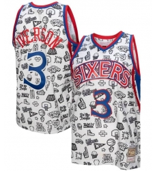 Men Philadelphia 76ers 3 Allen Iverson White 1997 98 Hardwood Classics Jersey Men Philadelphia 76ers 3 Allen Iverson White 1997 98 Hardwood Classics Jersey