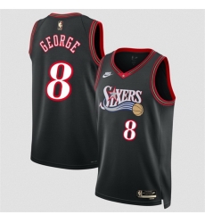 Men Philadelphia 76ers 8 Paul George Black 2025 Classic Edition Stitched Jersey Men Philadelphia 76ers 8 Paul George Black 2025 Classic Edition Stitched Jersey