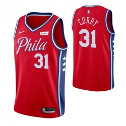 Nike Philadelphia 76ers 31 Seth Curry Red 2019 20 Statement Edition NBA Jersey