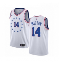 Womens Nike Philadelphia 76ers 14 Shake Milton White Swingman Jersey Earned Edition Womens Nike Philadelphia 76ers 14 Shake Milton White Swingman Jersey Earned Edition