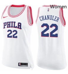Womens Nike Philadelphia 76ers 22 Wilson Chandler Swingman White Pink Fashion NBA Jersey Womens Nike Philadelphia 76ers 22 Wilson Chandler Swingman White Pink Fashion NBA Jersey