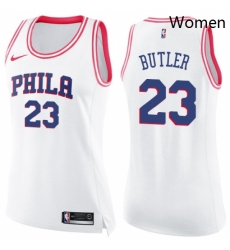 Womens Nike Philadelphia 76ers 23 Jimmy Butler Swingman WhitePink Fashion NBA Jersey Womens Nike Philadelphia 76ers 23 Jimmy Butler Swingman WhitePink Fashion NBA Jersey