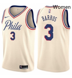 Womens Nike Philadelphia 76ers 3 Dana Barros Swingman Cream NBA Jersey City Edition Womens Nike Philadelphia 76ers 3 Dana Barros Swingman Cream NBA Jersey City Edition