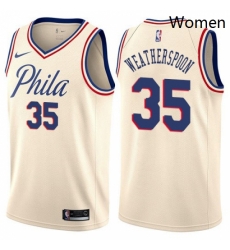 Womens Nike Philadelphia 76ers 35 Clarence Weatherspoon Swingman Cream NBA Jersey City Edition Womens Nike Philadelphia 76ers 35 Clarence Weatherspoon Swingman Cream NBA Jersey City Edition