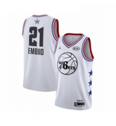 Youth Jordan Philadelphia 76ers 21 Joel Embiid Swingman White 2019 All Star Game Basketball Jersey