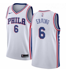 Youth Nike Philadelphia 76ers 6 Julius Erving Authentic White Home NBA Jersey Association Edition