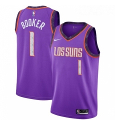 Womens Nike Phoenix Suns 1 Devin Booker Swingman Purple NBA Jersey 2018 19 City Edition