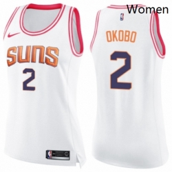 Womens Nike Phoenix Suns 2 Elie Okobo Swingman WhitePink Fashion NBA Jersey 