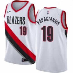 Mens Nike Portland Trail Blazers 19 Georgios Papagiannis Authentic White NBA Jersey Association Edition 