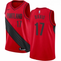 Womens Nike Portland Trail Blazers 17 Ed Davis Swingman Red Alternate NBA Jersey Statement Edition 
