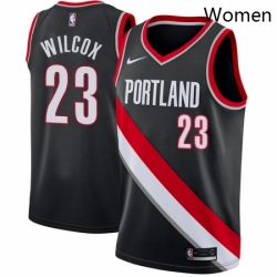 Womens Nike Portland Trail Blazers 23 CJ Wilcox Swingman Black Road NBA Jersey Icon Edition 