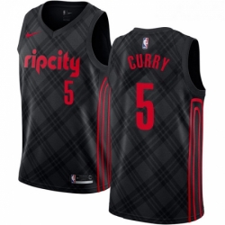 Womens Nike Portland Trail Blazers 5 Seth Curry Swingman Black NBA Jersey City Edition 