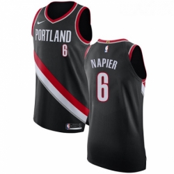 Womens Nike Portland Trail Blazers 6 Shabazz Napier Authentic Black Road NBA Jersey Icon Edition 