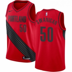 Youth Nike Portland Trail Blazers 50 Caleb Swanigan Swingman Red Alternate NBA Jersey Statement Edition 