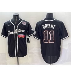 Men San Antonio Spurs  11 Carter Bryant Black USA 250  Patch Stitched Baseball Jersey