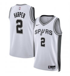 Men San Antonio Spurs 2 Dylan Harper White 2025 Draft Association Edition Stitched Basketball Jersey