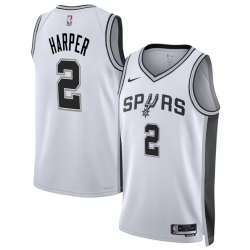 Men San Antonio Spurs 2 Dylan Harper White 2025 Draft Association Edition Stitched Basketball Jersey