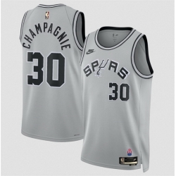 Men San Antonio Spurs  30 Julian Champagnie Silver 2026 27 Classic Edition Stitched Basketball Jersey