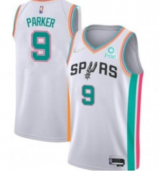 Men San Antonio Spurs Tony Parker 2022 White City Diamond 75th Anniversary Jersey