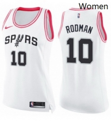 Womens Nike San Antonio Spurs 10 Dennis Rodman Swingman WhitePink Fashion NBA Jersey Womens Nike San Antonio Spurs 10 Dennis Rodman Swingman WhitePink Fashion NBA Jersey