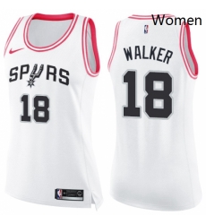 Womens Nike San Antonio Spurs 18 Lonnie Walker Swingman White Pink Fashion NBA Jersey Womens Nike San Antonio Spurs 18 Lonnie Walker Swingman White Pink Fashion NBA Jersey