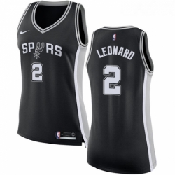 Womens Nike San Antonio Spurs 2 Kawhi Leonard Authentic Black Road NBA Jersey Icon Edition