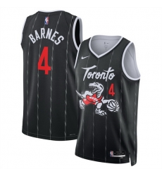 Men Toronto Raptors 4 Scottie Barnes Black 2025 26 City Edition Stitched Basketball Jersey