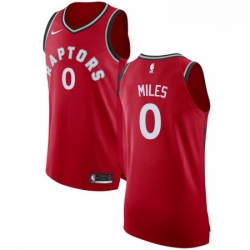 Mens Nike Toronto Raptors 0 CJ Miles Authentic Red Road NBA Jersey Icon Edition 