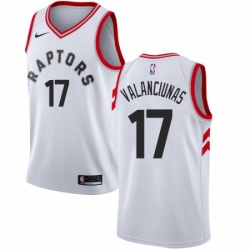 Mens Nike Toronto Raptors 17 Jonas Valanciunas Swingman White NBA Jersey Association Edition