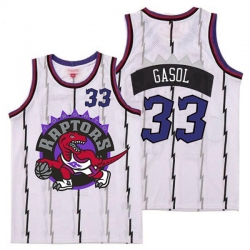 Raptors 33 Marc Gasol White Big Logo Retro Jersey 9