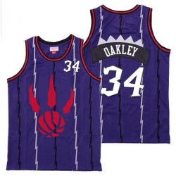 Raptors 34 Charles Oakley Purple Throwback Jerseys