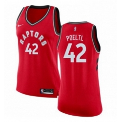 Womens Nike Toronto Raptors 42 Jakob Poeltl Swingman Red Road NBA Jersey Icon Edition