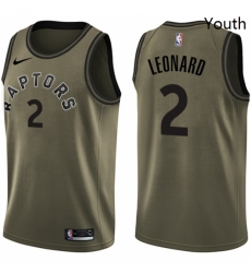 Youth Nike Toronto Raptors 2 Kawhi Leonard Swingman Green Salute to Service NBA Jersey Youth Nike Toronto Raptors 2 Kawhi Leonard Swingman Green Salute to Service NBA Jersey