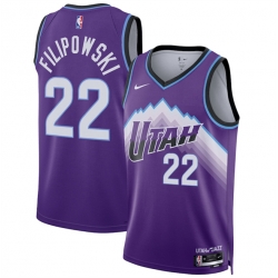 Men Utah Jazz 22 Kyle Filipowski Purple 2025 Icon Edition Stitched Basketball Jersey