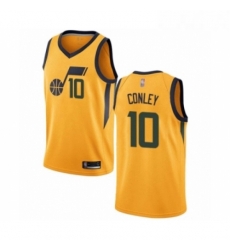 Womens Utah Jazz 10 Mike Conley Swingman Gold Basketball Jersey Statement Edition 