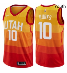 Youth Nike Utah Jazz 10 Alec Burks Swingman Orange NBA Jersey City Edition Youth Nike Utah Jazz 10 Alec Burks Swingman Orange NBA Jersey City Edition